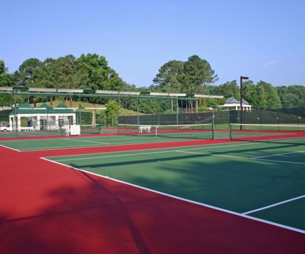 Private Hard Surface Tennis Court After Pressure Cleaning